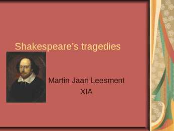 Lapidaarne inglisekeelne materjal Shakespeare i tragöödiatest