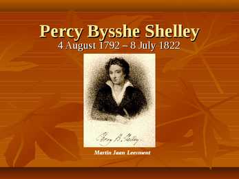 PERCY BYSSHE SHELLEY - powerpoint temast-inglisekeelne