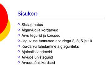 Algarvud ja kordarvud powerpoint i esitlus #2
