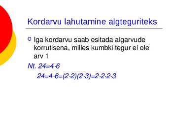 Algarvud ja kordarvud powerpoint i esitlus #11