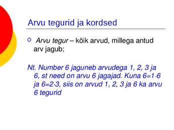 Algarvud ja kordarvud powerpoint i esitlus #5