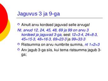 Algarvud ja kordarvud powerpoint i esitlus #9