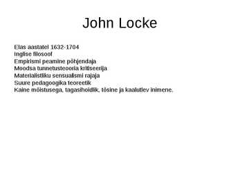 Descartes ja Locke #3