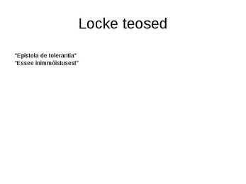 Descartes ja Locke #5