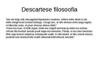 Descartes ja Locke #6