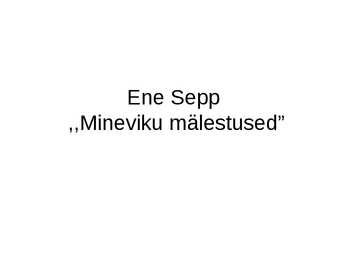 Raamatu-Mineviku mälestused- esitlus