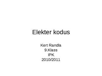 Slideshow-Elekter kodus