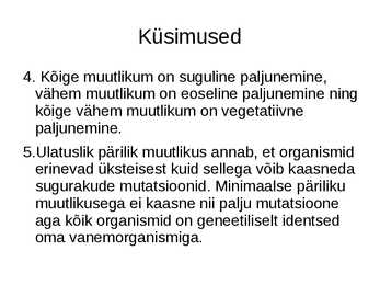 Organismide paljunemisviisid #6