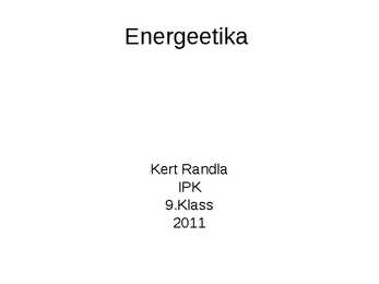Slideshow teemal Energeetika