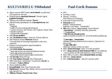 Kultuurielu 60-80ndatel-Paul-Erik Rummo