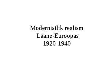 Modernistlik realism