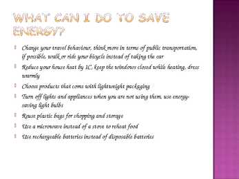 Saving energy #3