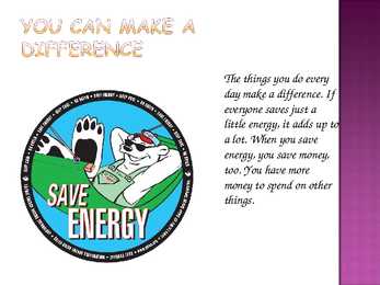 Saving energy #4