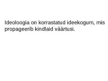 Poliitilised ideoloogiad #2