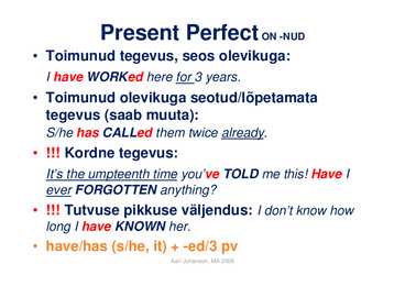 English Tenses - theory #3