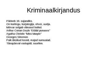 Romaaniliigid #5