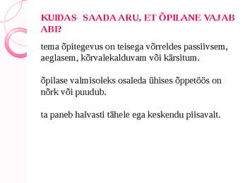 Nõrkade õpilaste järelaitamise korraldus #2