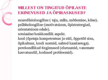 Nõrkade õpilaste järelaitamise korraldus #3