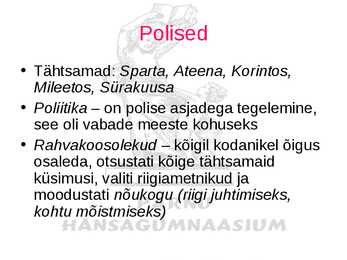 Vana-kreeka riik ja ühiskond #3
