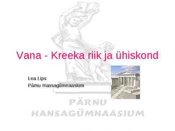 Vana-kreeka riik ja ühiskond