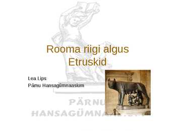 Rooma riigi algus - Etruskid