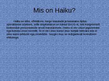 Haiku esitlus #2