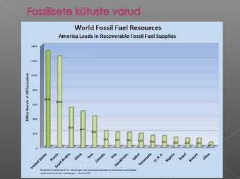 Maailma kütuse- ja energiavarud #3