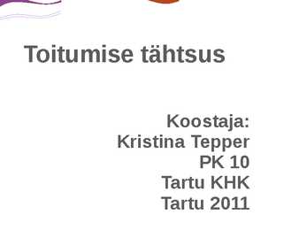 Toitumise tähtsus