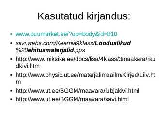 Looduslikud ehitusmaterjalid #5