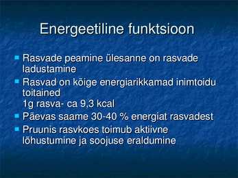 Rasvad inimkehas - powerpoint #2