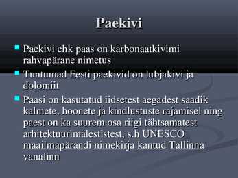 PowerPointi esitlus Eesti kivimite kohta #2
