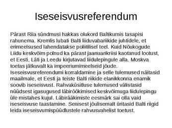 Eesti Vabariigi taastamine #5