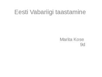 Eesti Vabariigi taastamine