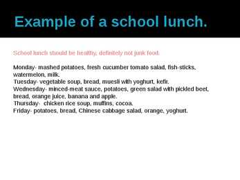 Healthy eating and school lunches #9