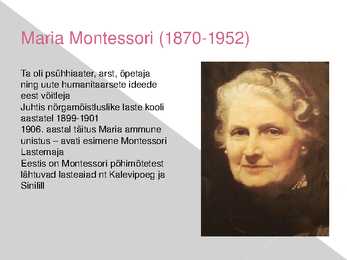 Montessori pedagoogika #2