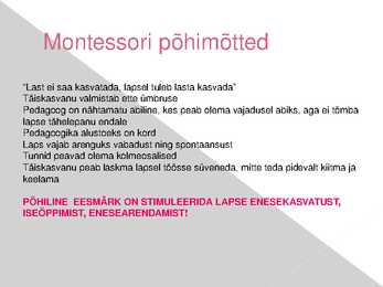 Montessori pedagoogika #3