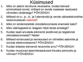Keemia- perioodilisustabeli töö #3