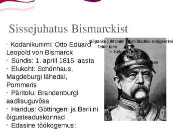Otto von Bismarck esitlus #3