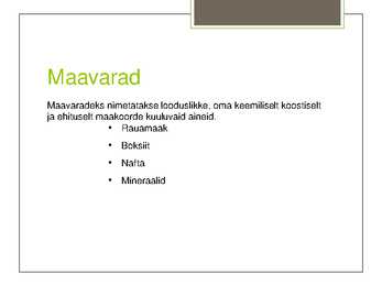 Loodusvarade kasutamine #4