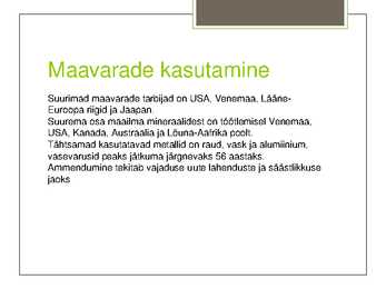 Loodusvarade kasutamine #5