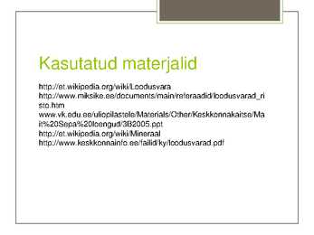Loodusvarade kasutamine #10