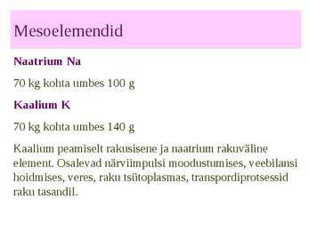 Organismi keemiline koostis - slideshow #8