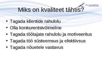 Kvaliteedijuhtimise aluste konspekt #16