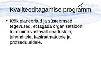 Kvaliteedijuhtimise aluste konspekt #208