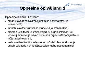 Kvaliteedijuhtimise aluste konspekt #4
