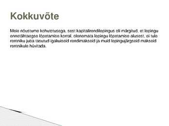 Kohtulahend #8
