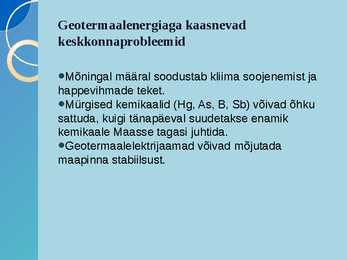Hüdroenergia ja geotermiline energia #14