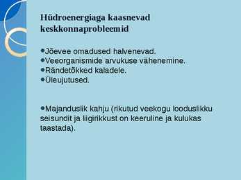 Hüdroenergia ja geotermiline energia #9