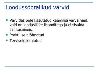 Keskkonnasõbralikud tehnoloogiad ja tooted #3