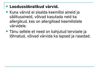 Keskkonnasõbralikud tehnoloogiad ja tooted #9